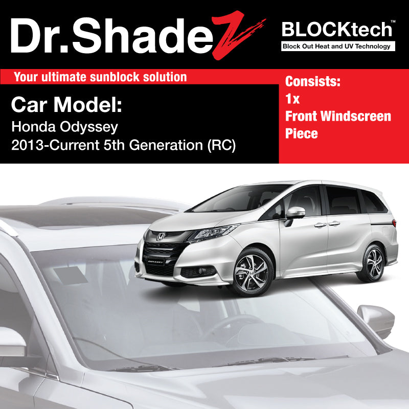 BLOCKtech Premium Front Windscreen Foldable Sunshade for Honda Odyssey 2013-Current 5th Generation (RC) - dr shadez singapore malaysia international