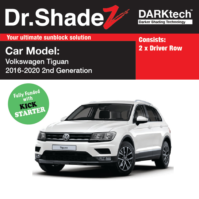 DARKtech Volkswagen Tiguan 2016-Current 2nd Generation (AD/BW) Germany SUV Customised Car Window Magnetic Sunshades driver row windows