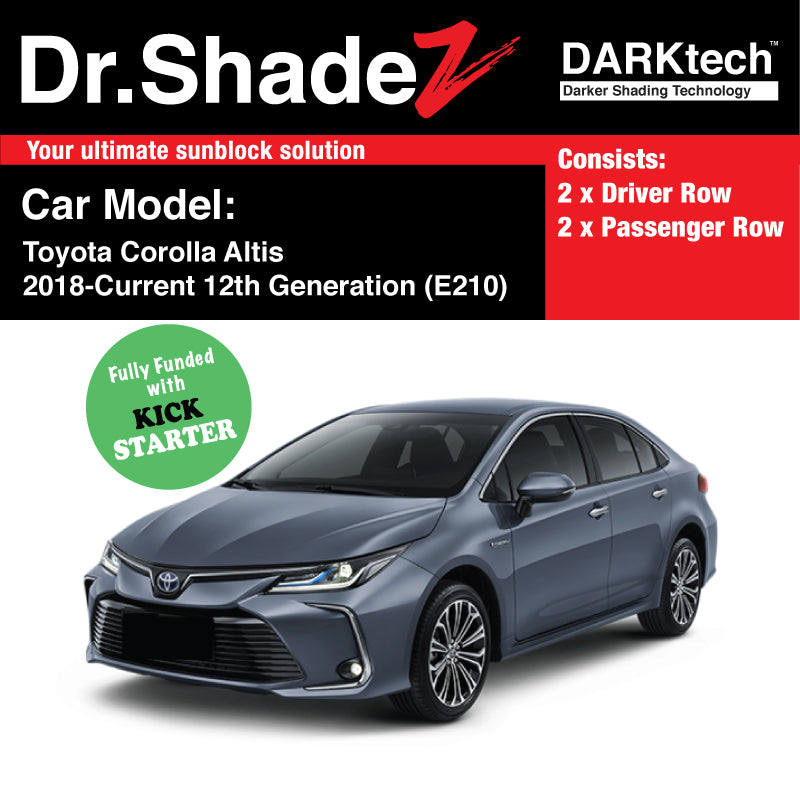 DARKtech Toyota Corolla Altis 2018-Current 12th Generation (E210) Japan Sedan Customised Car Window Magnetic Sunshades
