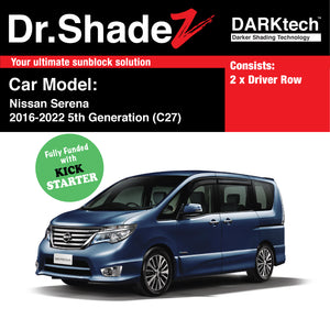 DARKtech Nissan Serena 2016-2022 5th Generation (C27) Japan MPV Customised Car Window Magnetic Sunshades