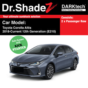 DARKtech Toyota Corolla Altis 2018-Current 12th Generation (E210) Japan Sedan Customised Car Window Magnetic Sunshades