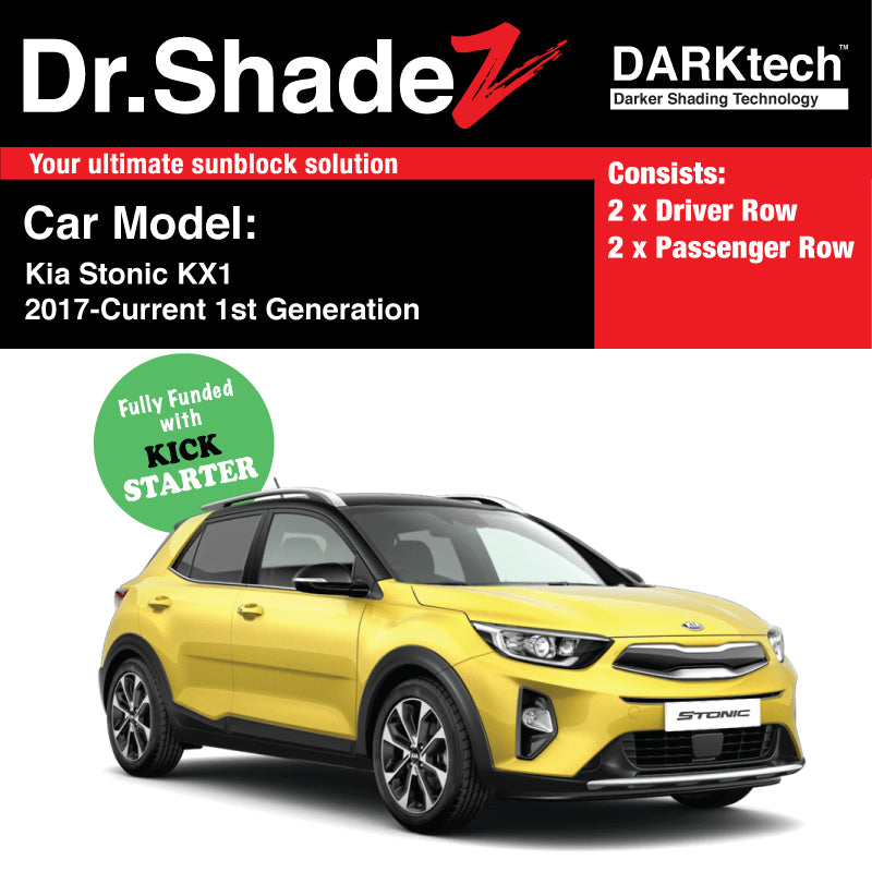 DARKtech Kia Stonic KX1 2017-Current 1st Generation (YB CUV) Customised South Korea Crossover SUV Window Magnetic Sunshades
