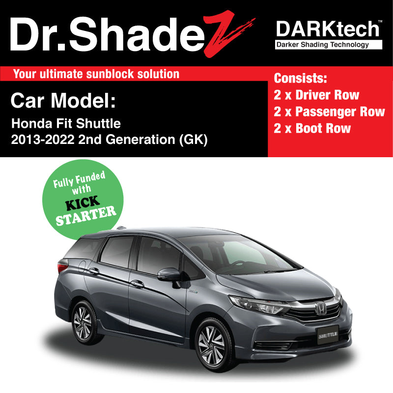 DARKtech Honda Fit Shuttle 2015-2022 2nd Generation Japan Stationwagon Customised Car Window Magnetic Sunshades