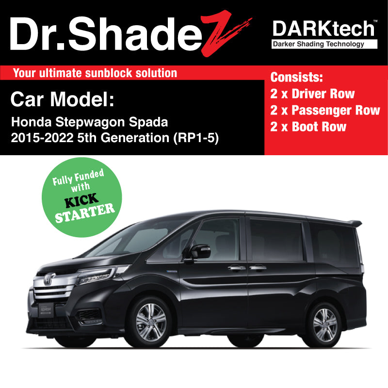 DARKtech Honda Stepwagon Spada 2015-2022 5th Generation (RP1-5) Customised MPV Car Window Magnetic Sunshades