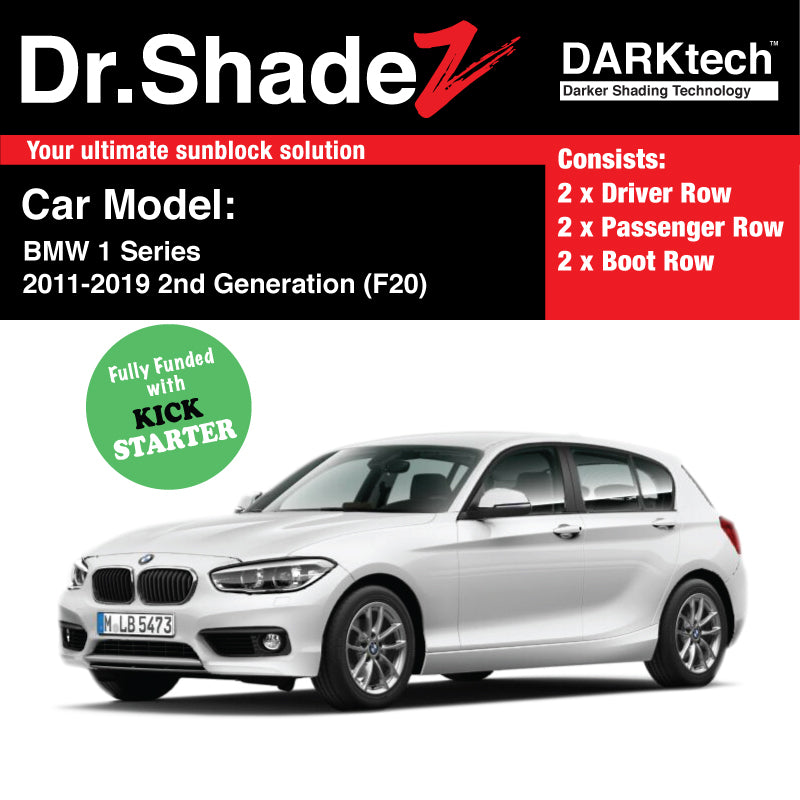 DARKtech BMW 1 Series 2011-2019 2nd Generation (F20) Customised Luxury German Hatchback Car Window Magnetic Sunshades