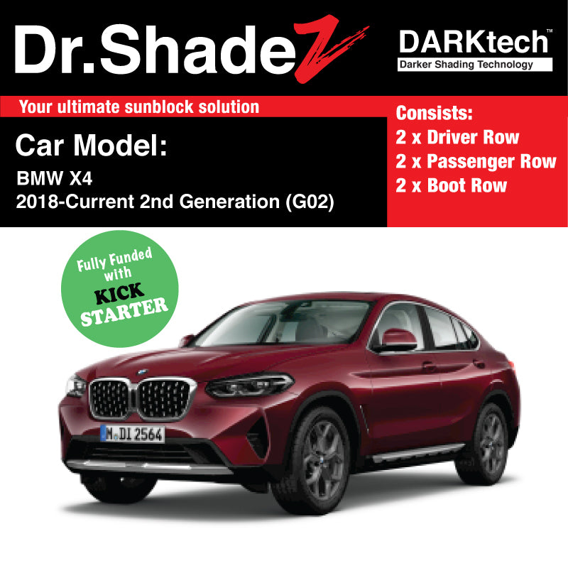DARKtech BMW X4 2018-Current 2nd Generation (G02) Germany SUV Customised Magnetic Sunshades