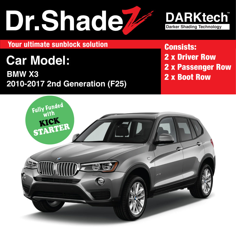 DARKtech BMW X3 Series 2010-2017 2nd Generation (F25) Customised Germany SUV Car Window Magnetic Sunshades