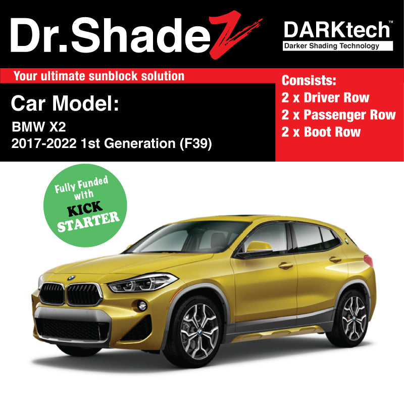 DARKtech BMW X2 2017-2022 (F39) Germany SUV Customised Magnetic Sunshades