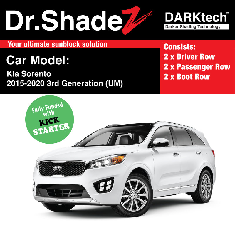 DARKtech Kia Sorento 2015-2020 3rd Generation (UM) Customised Korea SUV Window Magnetic Sunshades