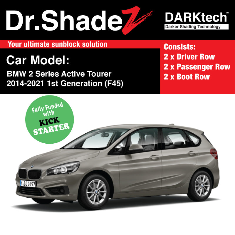 DARKtech BMW 2 Series Active Tourer 2014-2021 1st Generation (F45) Customised Germany Hatchback Car Window Magnetic Sunshades
