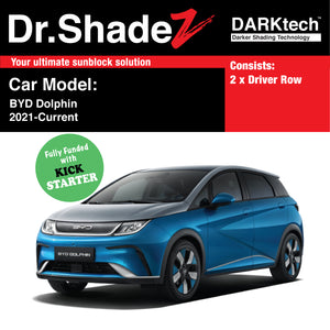 DARKtech BYD Dolphin 2021-Current China Electric Hatchback Customised Car Window Magnetic Sunshades