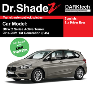 DARKtech BMW 2 Series Active Tourer 2014-2021 1st Generation (F45) Customised Germany Hatchback Car Window Magnetic Sunshades