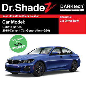 DARKtech BMW 3 series 2018-Current 7th Generation (G20) Customised Germany Luxury Sedan Car Window Magnetic Sunshades