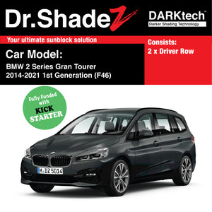 DARKtech BMW 2 Series Gran Tourer 2014-2021 1st Generation (F46) Customised Japan Car Window Magnetic Sunshades