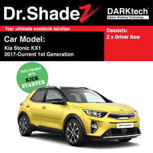 DARKtech Kia Stonic KX1 2017-Current 1st Generation (YB CUV) Customised South Korea Crossover SUV Window Magnetic Sunshades