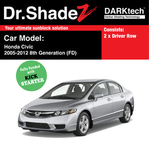 DARKtech Honda Civic 2005-2012 8th Generation (FD) Japan Car Customised Magnetic Sunshades