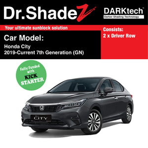 DARKtech Honda City 2019-Current 7th Generation (GN) Japan Sedan Customised Car Window Magnetic Sunshades