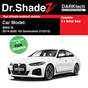 DARKtech BMW i8 2014-2020 1st Generation (I12/I15) Germany Sport Car Customised Car Window Magnetic Sunshades