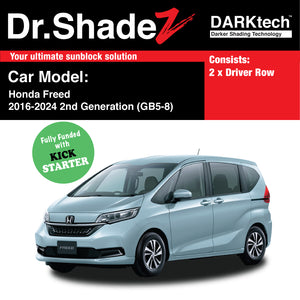 DARKtech Honda Freed 2016-2024 2nd Generation (GB5 GB6 GB7 GB8) Japan Compact MPV Customised Car Window Magnetic Sunshades