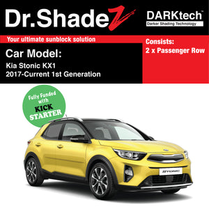 DARKtech Kia Stonic KX1 2017-Current 1st Generation (YB CUV) Customised South Korea Crossover SUV Window Magnetic Sunshades