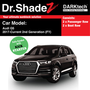 DARKtech Audi Q5 2017-Current 2nd Generation (FY) Germany SUV Customised Magnetic Sunshades