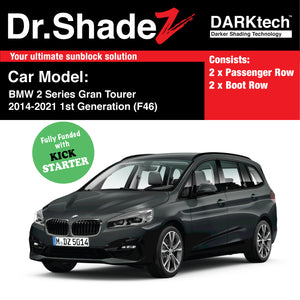 DARKtech BMW 2 Series Gran Tourer 2014-2021 1st Generation (F46) Customised Japan Car Window Magnetic Sunshades