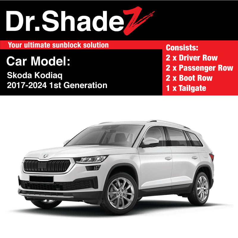 Skoda Kodiaq 2017-2024 1st Generation Czech Republic Mid Size Crossover Customised SUV Window Magnetic Sunshades