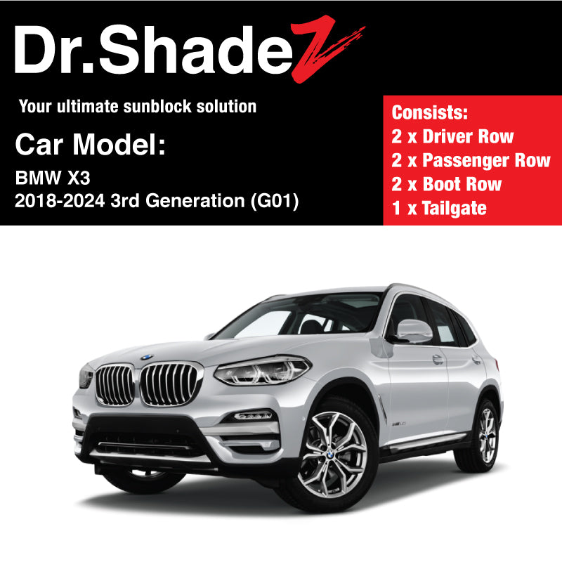 BMW X3 2018-2024 3rd Generation (G01) Customised Germany Luxury Mid size SUV Window Magnetic Sunshades