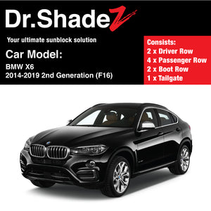 BMW X6 2014-2019 2nd Generation (F16) Germany Luxury SUV Coupe Customised Car Window Magnetic Sunshades