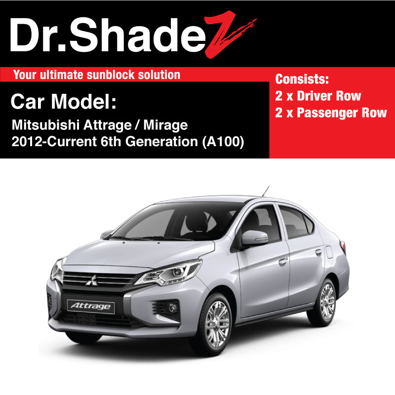 Mitsubishi Attrage / Mirage G4 Sedan 2012-Current 6th Generation (A100) Customised Car Window Magnetic Sunshades
