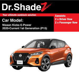 Nissan Kicks E-Power 2020-Current 1st Generation (P15) Japan Compact Crossover Customised SUV Window Magnetic Sunshades