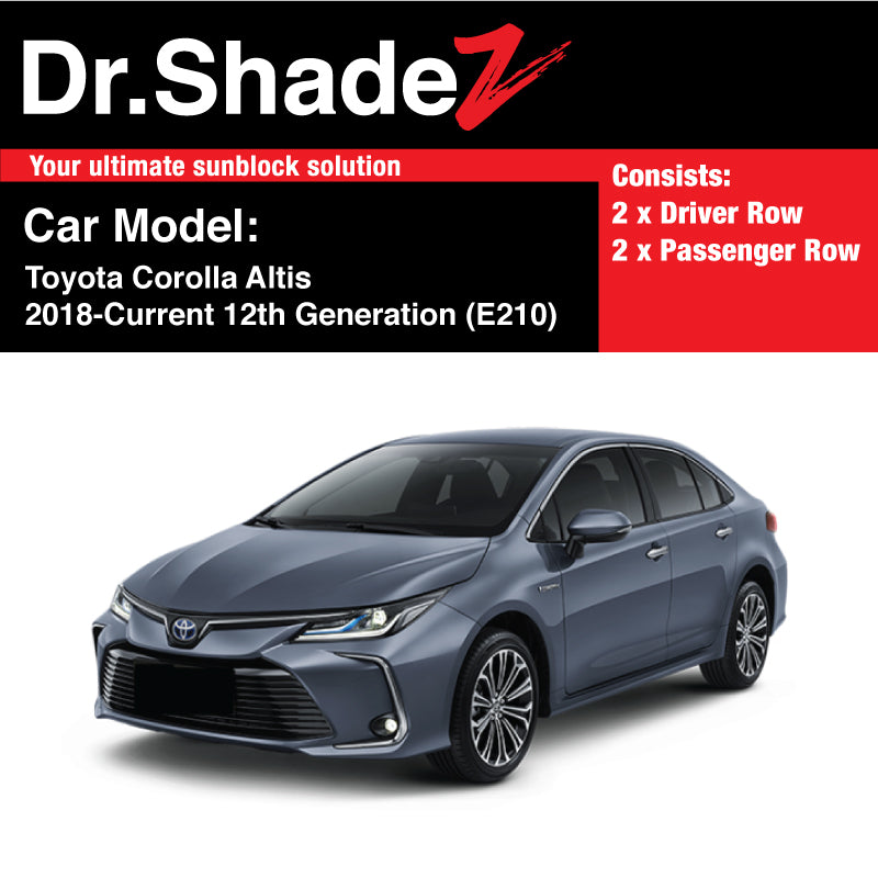 Toyota Corolla Altis 2018-Current 12th Generation (E210) Japan Sedan Customised Car Window Magnetic Sunshades