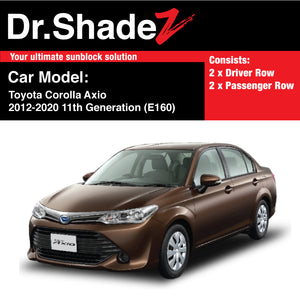 Toyota Corolla Axio 2012-2020 11th Generation (E160) Customised Japanese Sedan Car Window Magnetic Sunshades
