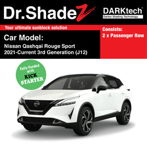 DARKtech Nissan Qashqai Rouge Sport 2021-Current 3rd Generation (J12) Japan Compact Crossover Customised SUV Window Magnetic Sunshades