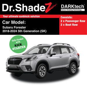 DARKtech Subaru Forester 2018-2024 5th Generation (SK) Japanese Subcompact Crossover SUV Customised SUV Window Magnetic Sunshades