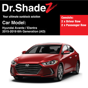 Hyundai Avante Elantra 2015-2019 6th Generation (AD) Korean Sedan Customised Car Window Magnetic Sunshades