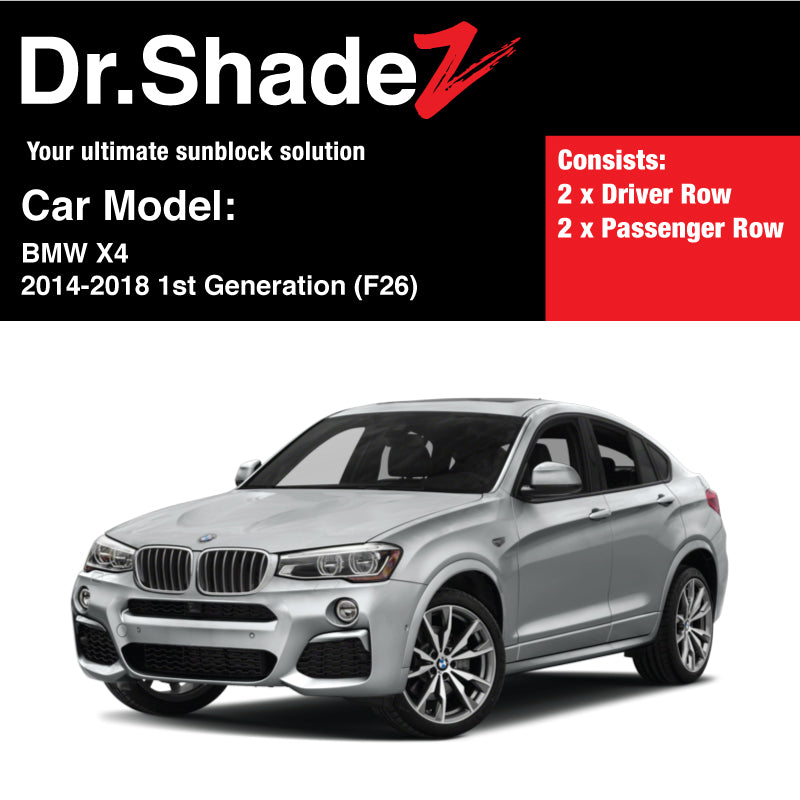 BMW X4 2014-2018 1st Generation (F26) Germany SUV Coupe Customised Car Window Magnetic Sunshades