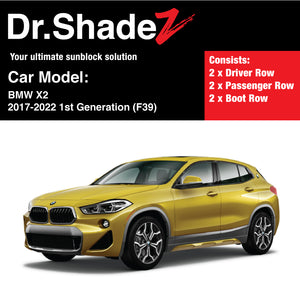 BMW X2 2017-2022 1st Generation (F39) Customised Germany Subcompact SUV Window Magnetic Sunshades