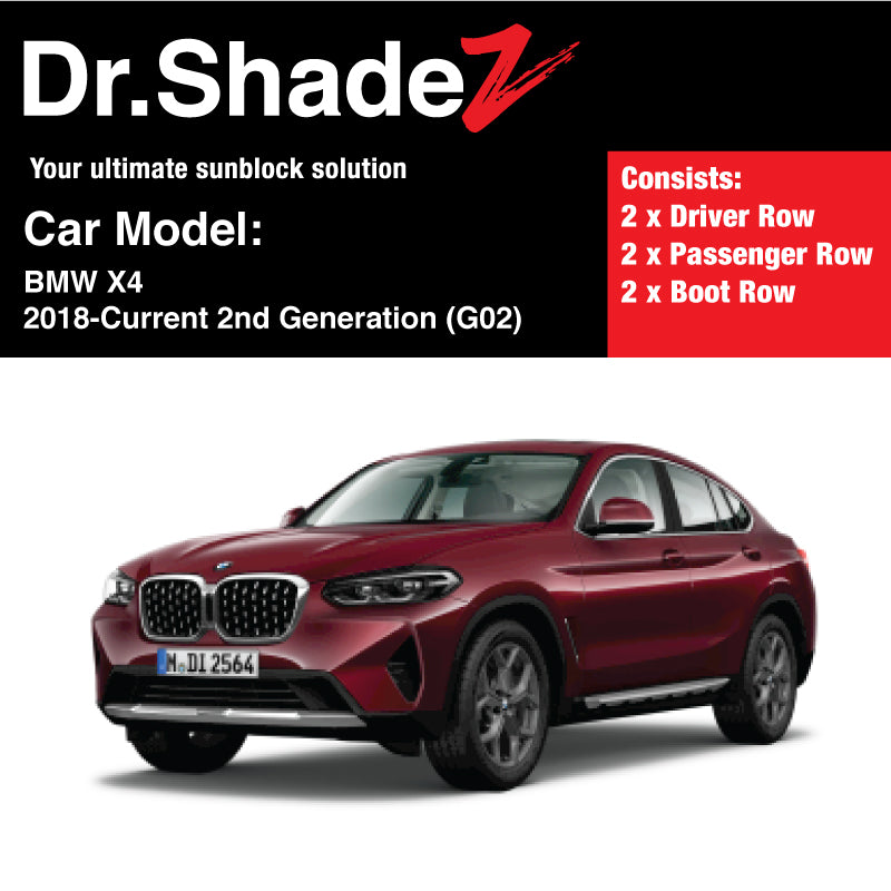 BMW X4 2018-Current 2nd Generation (G02) Germany Subcompact SUV Coupe Customised Car Window Magnetic Sunshades