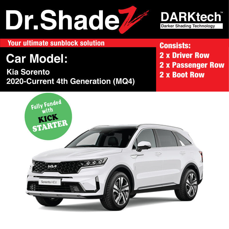 DARKtech Kia Sorento 2020-Current 4th Generation (MQ4) Customised South Korea SUV Window Magnetic Sunshades