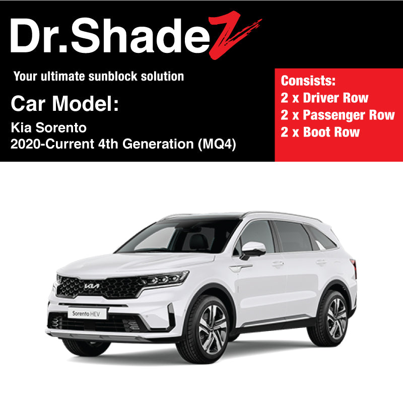 Kia Sorento 2020-Current 4th Generation (SP) Korea Mid Size Crossover SUV Customised Car Window Magnetic Sunshades