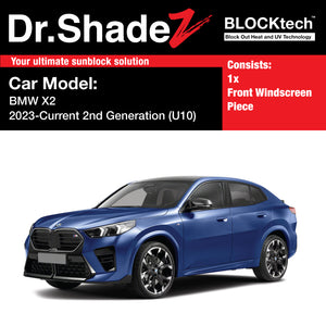BLOCKtech Premium Front Windscreen Foldable Sunshade for BMW X2 2023-Current 2nd Generation (U10)