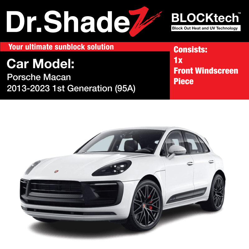 BLOCKtech Premium Front Windscreen Foldable Sunshade for Porsche Macan 2014-2023 1st Generation 95B