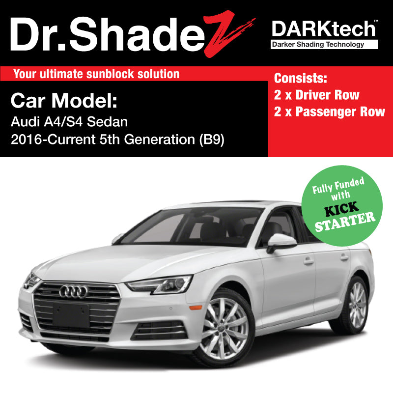 DARKtech Audi A4 S4 Sedan 2016-Current 5th Generation (B9) Germany Sedan Customised Car Window Magnetic Sunshades