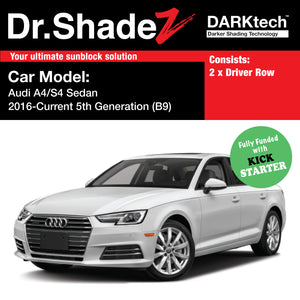 DARKtech Audi A4 S4 Sedan 2016-Current 5th Generation (B9) Germany Sedan Customised Car Window Magnetic Sunshades