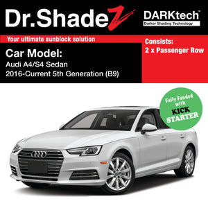 DARKtech Audi A4 S4 Sedan 2016-Current 5th Generation (B9) Germany Sedan Customised Car Window Magnetic Sunshades