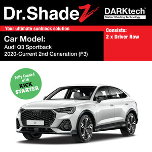 DARKtech Audi Q3 Sportback 2020-Current 2nd Generation (F3) Customised German Luxury Compact Crossover Window Magnetic Sunshades