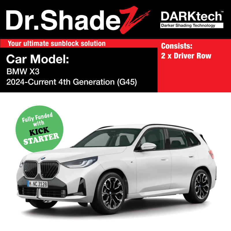 DARKtech BMW X3 2024-Current 4th Generation (G45) Customised Germany Luxury Mid size SUV Window Magnetic Sunshades Side Windows