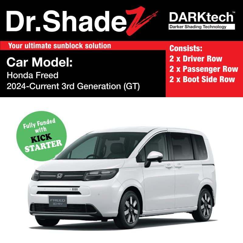 DARKtech Honda Freed 2024-Current 3rd Generation (GT) Customised Japan MPV Window Magnetic Sunshades Side Windows