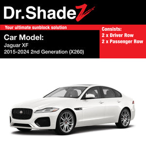 Jaguar XF 2015-2024 2nd Generation (X260) United Kingdom Luxury Customised Car Window Magnetic Sunshades 4 Pieces